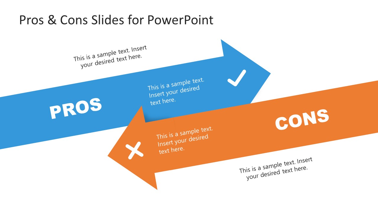 PPT Pros and Cons Arrows Template