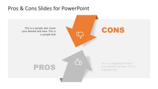 PPT 2 Arrows Diagram of Pros and Cons