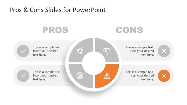 Slide Template for Pros & Cons – Design with Infographic Icons