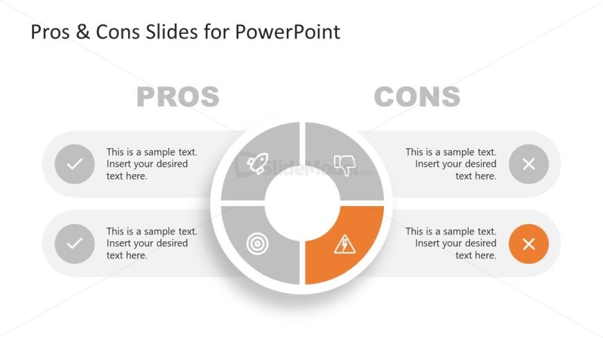 Editable Slide Layout for Pros & Cons PPT Presentation
