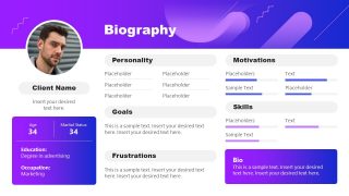 Presentation of Client Biography Slide