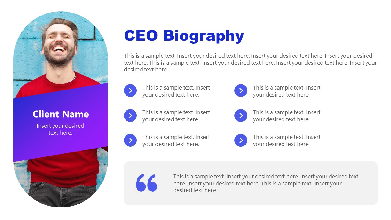 PPT Biography CEO Profile Template