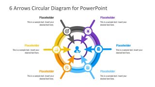 Circular PowerPoint 6 Arrows Template 