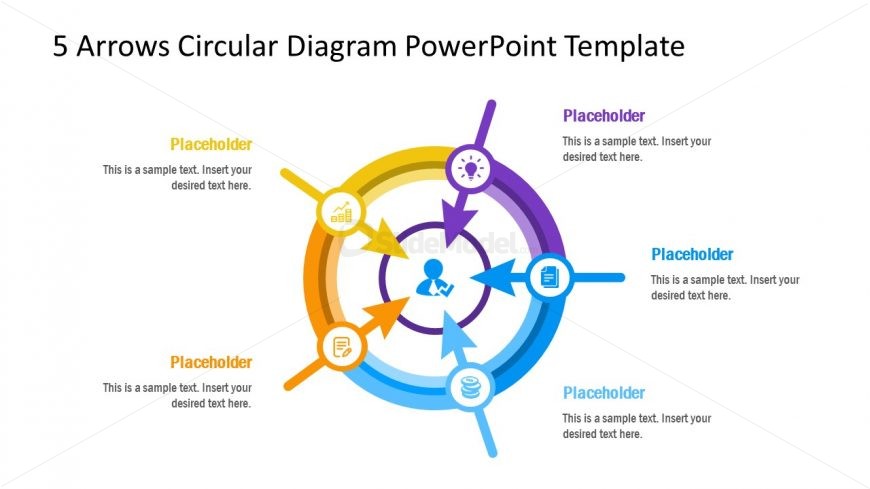 5 Steps Circular Arrows PowerPoint Diagram 