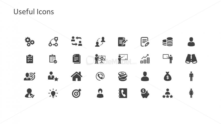 Slide of Useful Clipart Icons PowerPoint