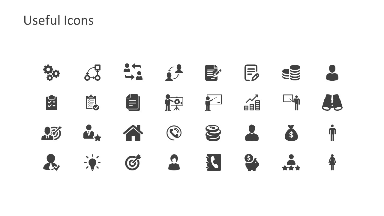 Slide of Useful Clipart Icons PowerPoint