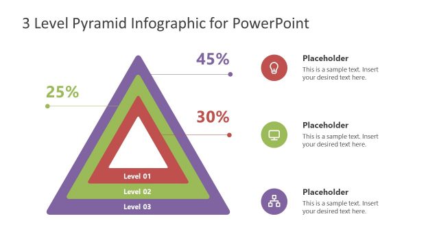 3-Level Pyramid Infographic Diagram for PowerPoint