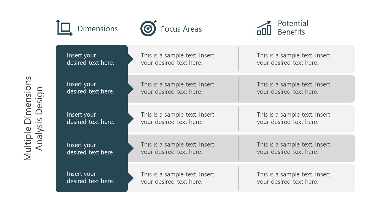 Multiple Dimensions Analysis PowerPoint Template SlideModel
