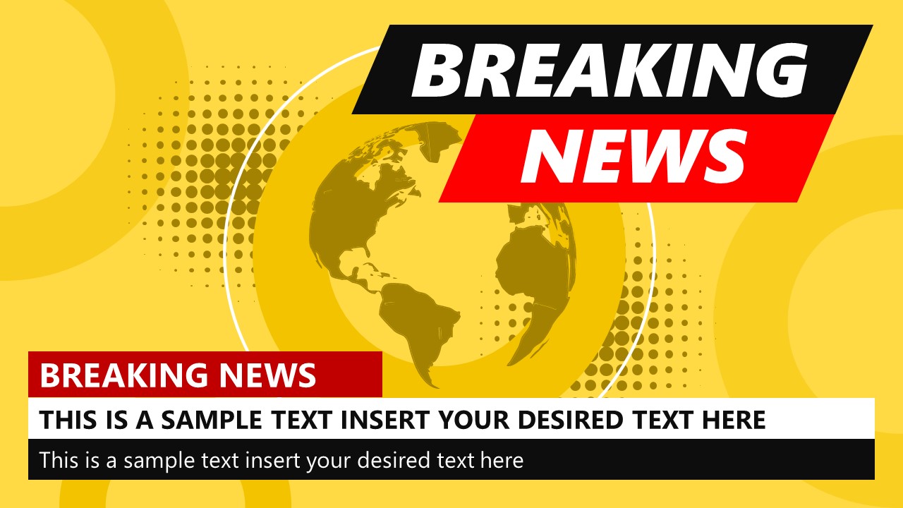 Presentation of Breaking News with Footer 