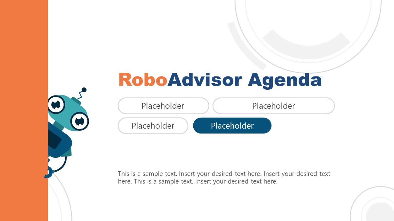 PPT Agenda Template for Robo-Advisor 