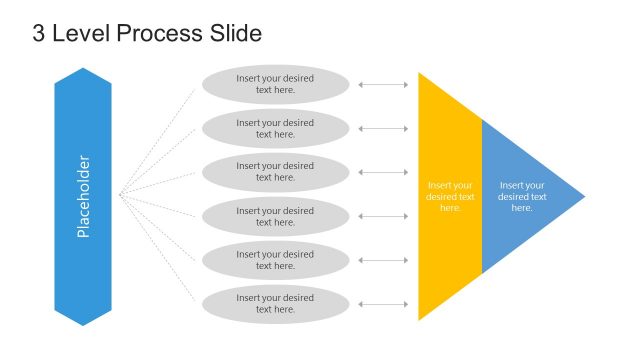 3 Level Horizontal Process Slide Template for PowerPoint