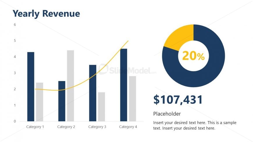 Yearly Revenue Chart Slide for Annual Report Template Slides