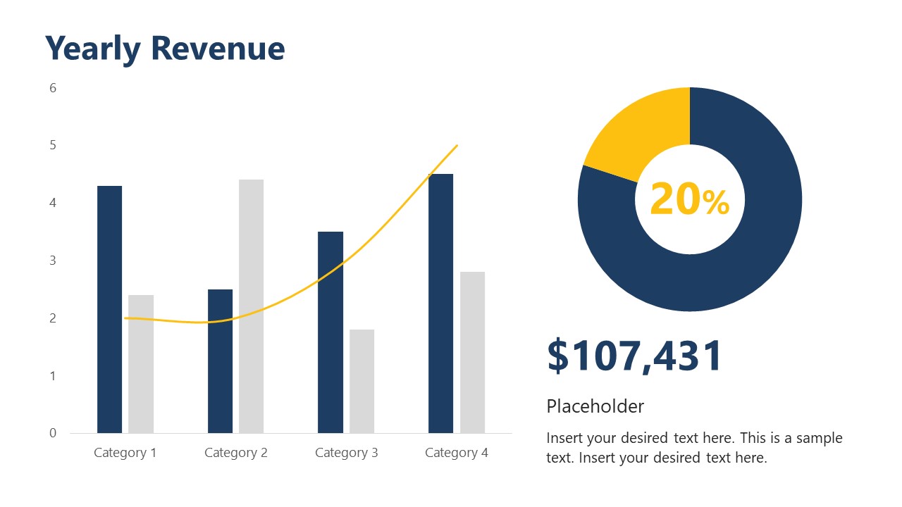 Annual Report Template Editable Yearly Revenue Chart Slidemodel
