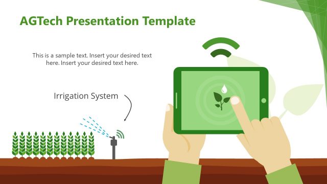 PowerPoint AGTech Template Irrigation Scene