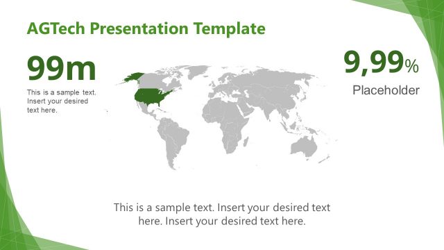World Map Template for AGTech PowerPoint