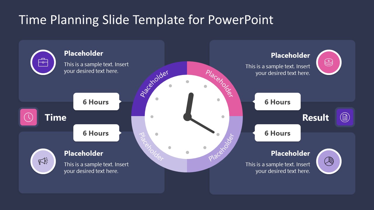 PowerPoint Clock Shape Diagram for Planning 