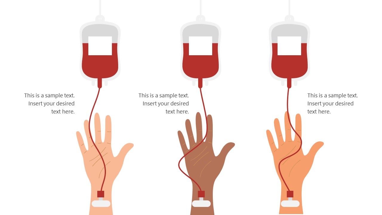 3 Hand Shapes for Blood Donation Slides