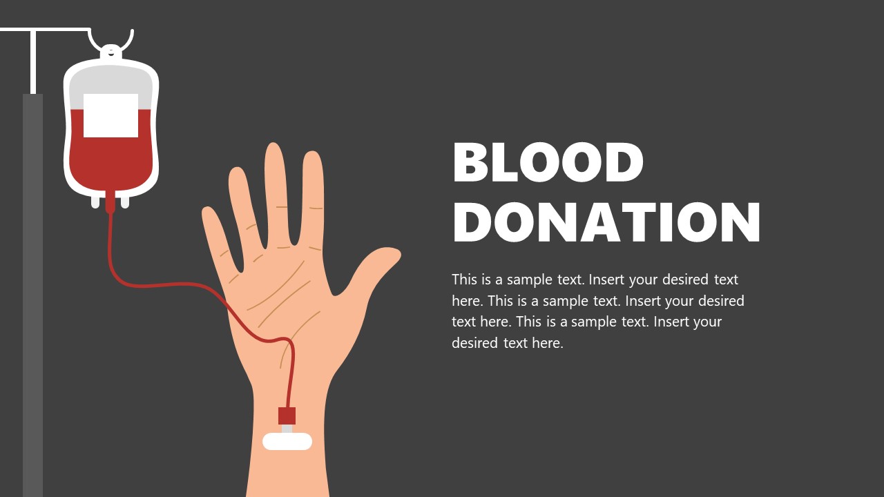 Hand and Blood Bag Template for Donation Concept