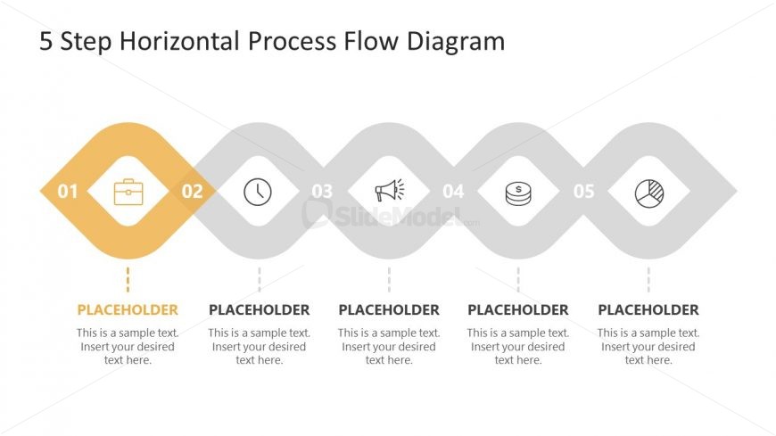 Connected Step 1 Infographic Process Flow Diagram Slide