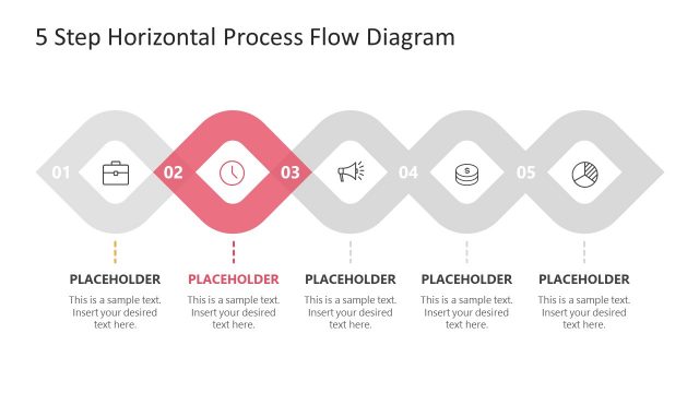 Step 2 Rhombus Horizontal Process Flow Template
