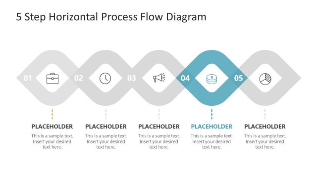 Step 4 Rhombus Horizontal Process Flow Template