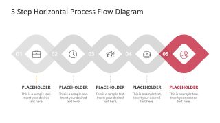 Connected Step 5 Infographic Process Flow Diagram Slide
