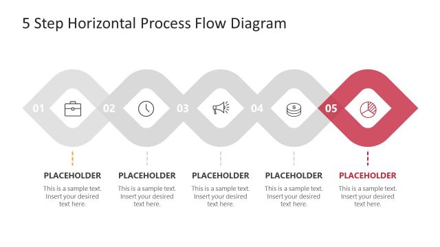 Step 5 Rhombus Horizontal Process Flow Template