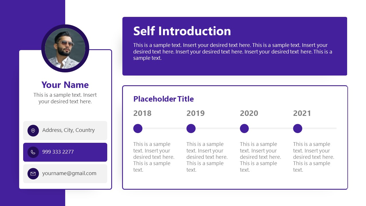 3 Segments Self Introduction PowerPoint 