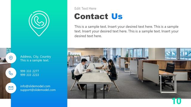 Contact Information Slide of Business Executive PowerPoint