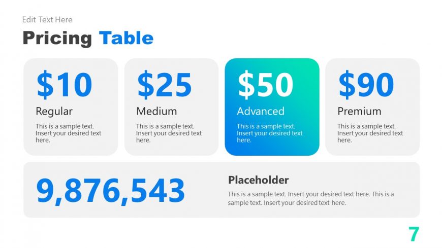 PPT Pricing Table Design for Business Executive 