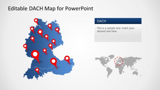 Editable DACH Map for PowerPoint