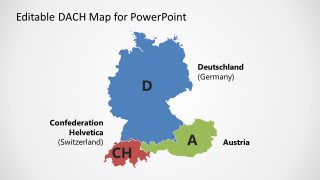 PowerPoint Silhouette Maps of Germany Austria Switzerland
