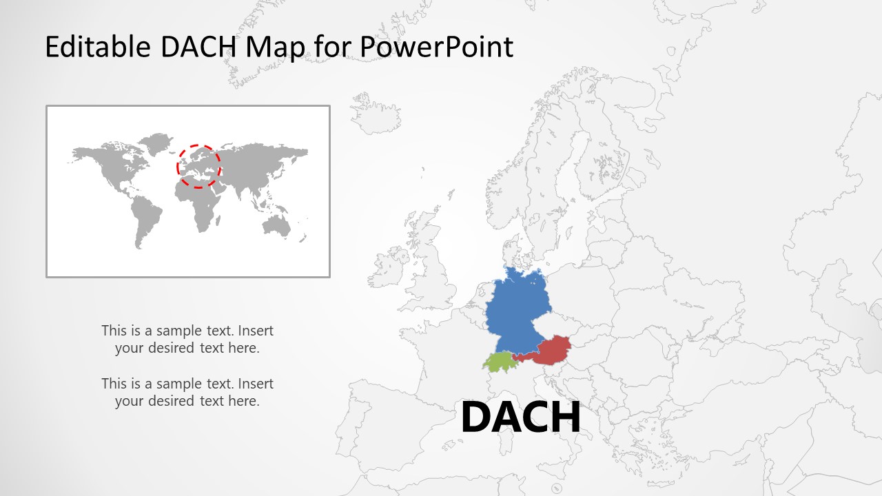 Presentation of DACH Countries in World Map