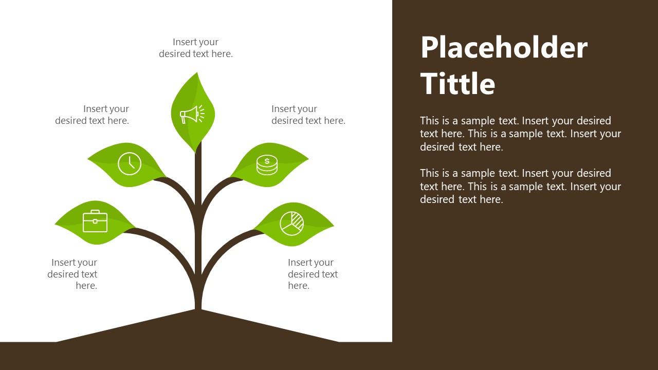 Infographics Sprout Tree Diagram PowerPoint 