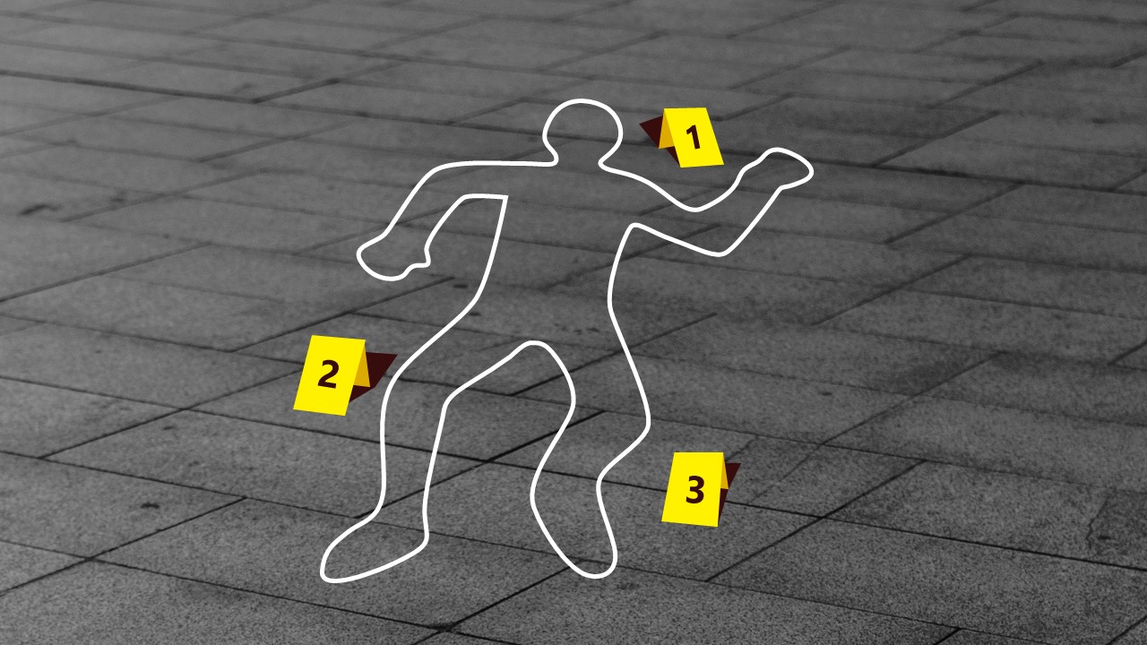 PPT Template for Crime Scene Body Chalk Outline 