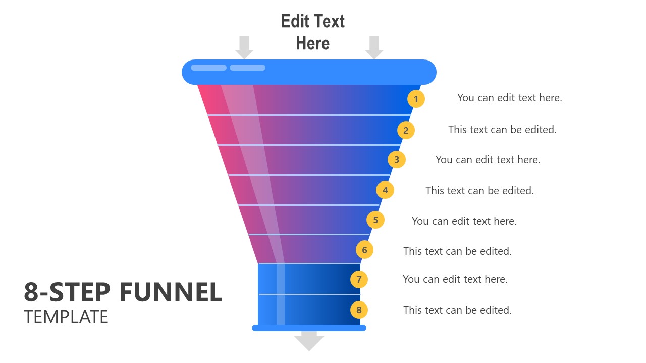 8 Step Funnel Template Design for PowerPoint