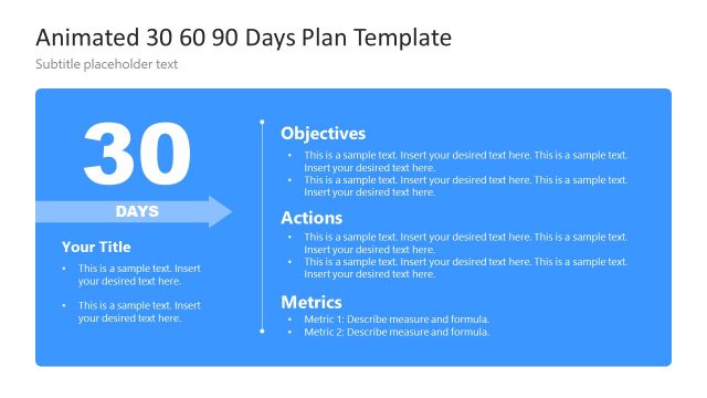 30 Days Plan Objectives in PowerPoint