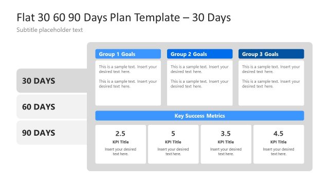 Flat 30 60 90 Days Plan PowerPoint Template