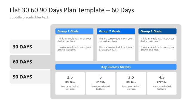 Flat PowerPoint 30 60 90 Days Plan Diagram