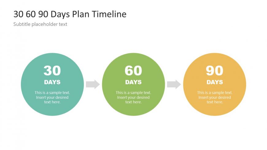 PowerPoint Timeline of 30 60 90 Days Plan Diagram 