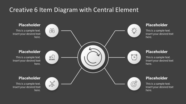 6 Items PowerPoint Diagram Central Element