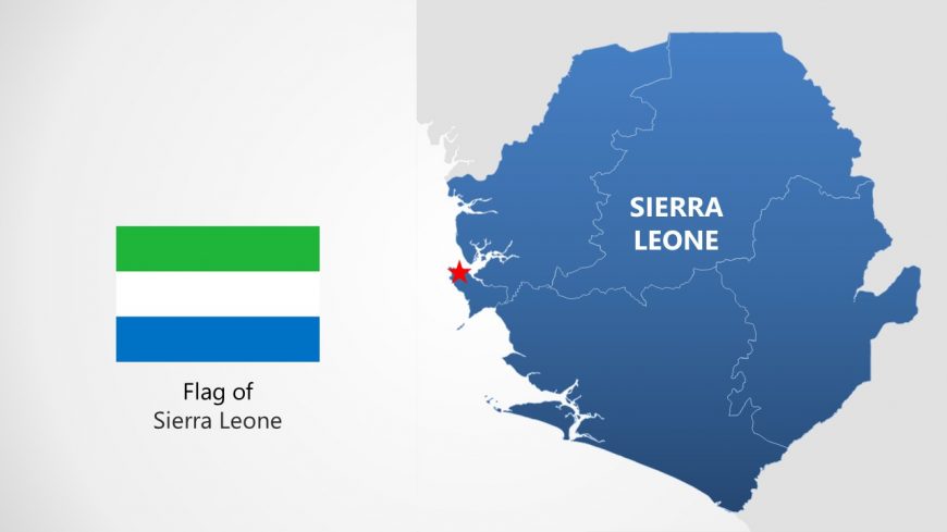 PPT Sierra Leone Map Template and Flag Shape 