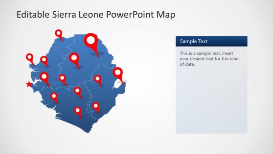 Bold Blue Map Template for Sierra Leone - SlideModel