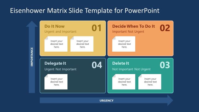 Sticky Notes Eisenhower PowerPoint Diagram Template