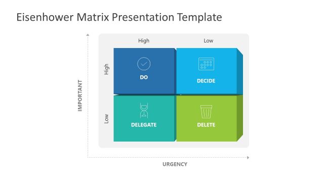 PowerPoint 3D Diagram for Eisenhower Matrix