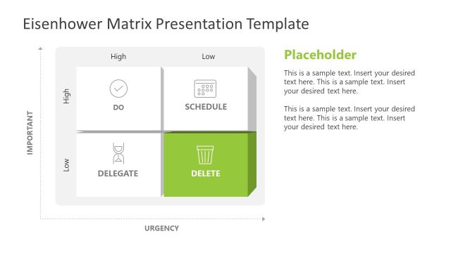 Not-Urgent Non-Important Eisenhower Matrix Presentation