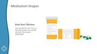 Flat Vector Shapes of Pill Bottle