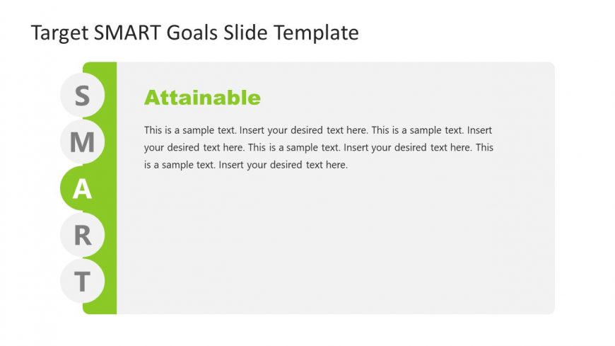 Slide of Attainable in SMART Goals in PowerPoint