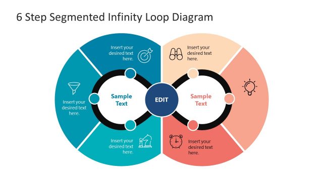 6 Step Segmented Infinity Loop Diagram for PowerPoint