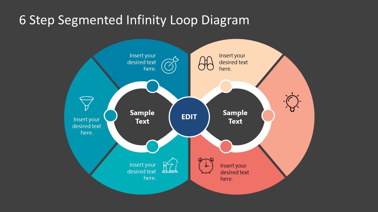 6 Step Segmented Infinity Loop Diagram for PowerPoint - SlideModel